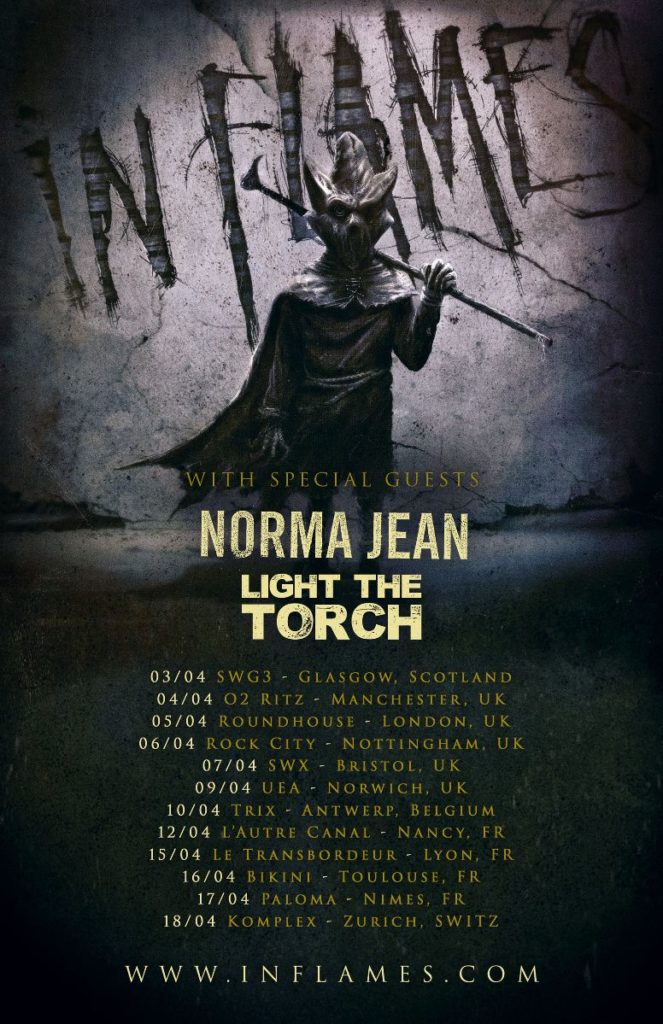 LIGHT THE TORCH di supporto agli In Flames nel tour europeo Neecee