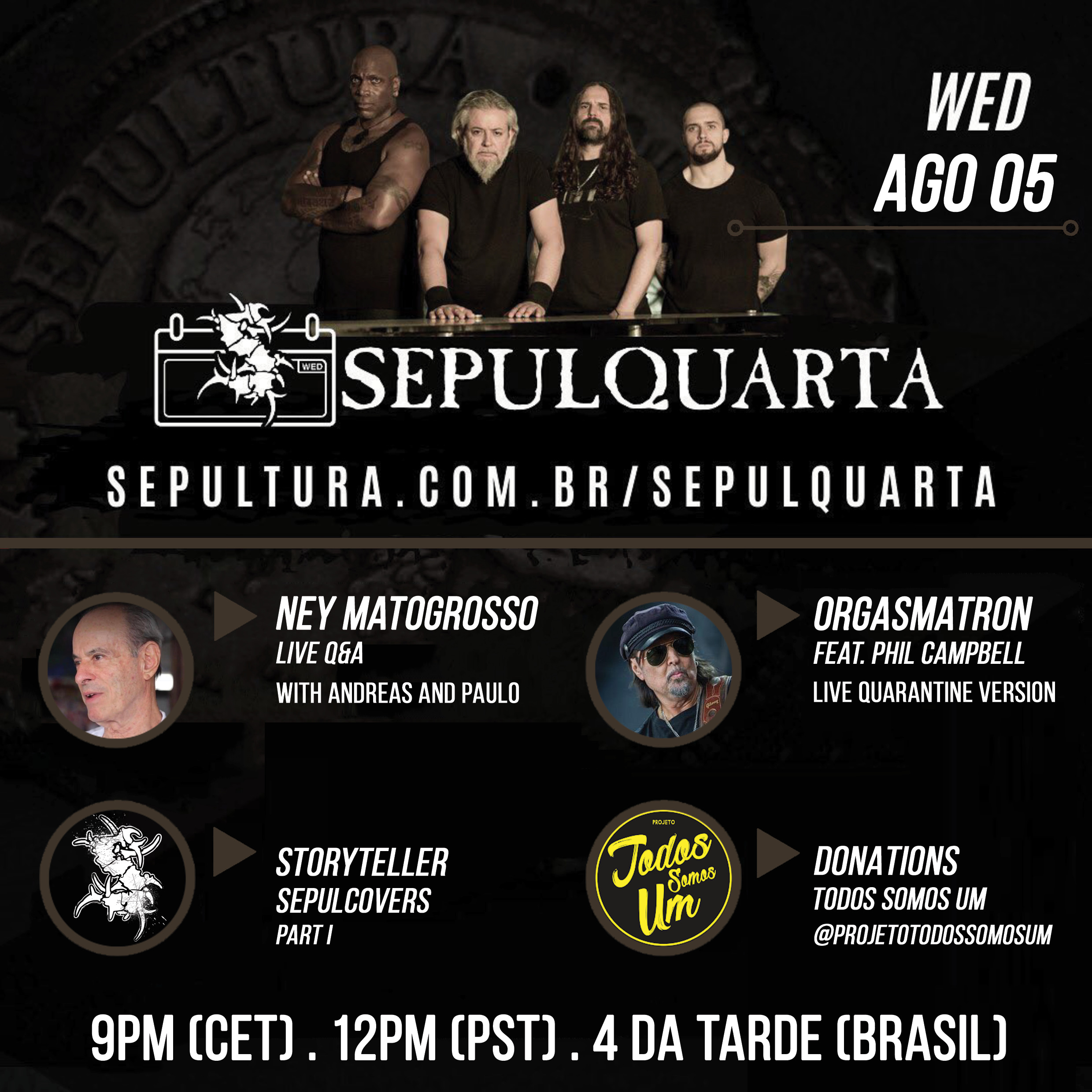 SEPULTURA – ospitano Ney Matogrosso e Phil Campbell nel nuovo episodio di SepulQuarta